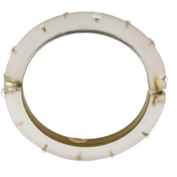 Alexis Bittar White Silver studded Lucite bracelet - Picture 3 of 9